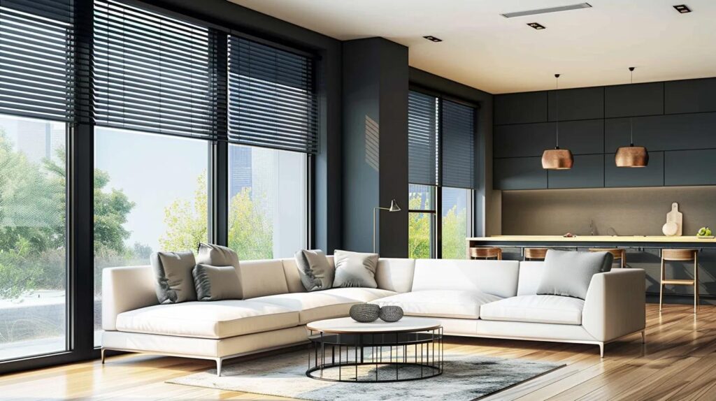 How do lighting and room direction change how blinds look?